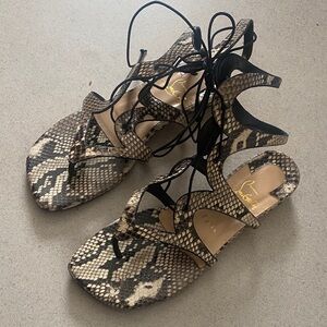 Christian Louboutin Python Lace-Up Gladiator Sandals 38